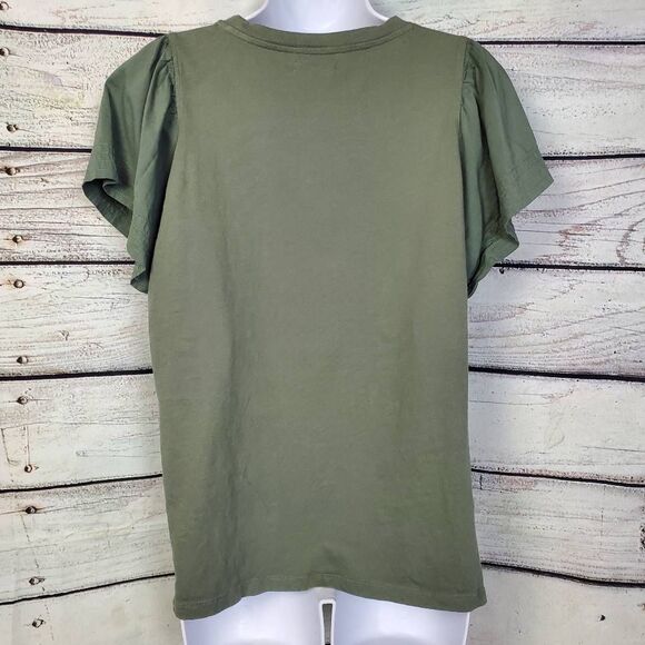 Maurices olive green flutter sleeve olive green, Large - Picture 5 of 6